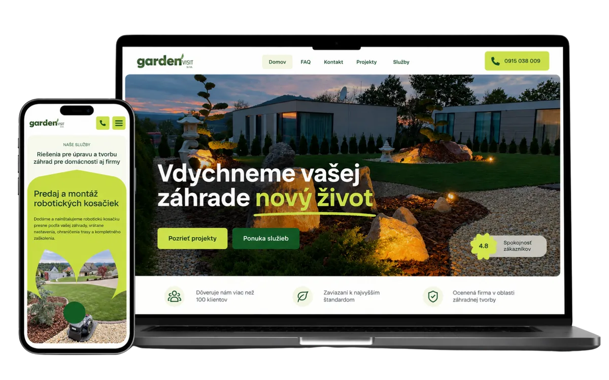 Záhradná architektúra – ukážka na počítači a v mobile